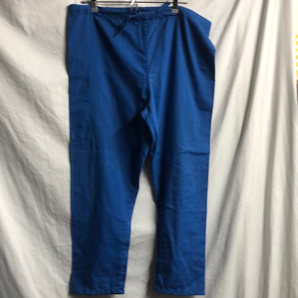 Small blue drawstring waist scrubs cargo pocket
